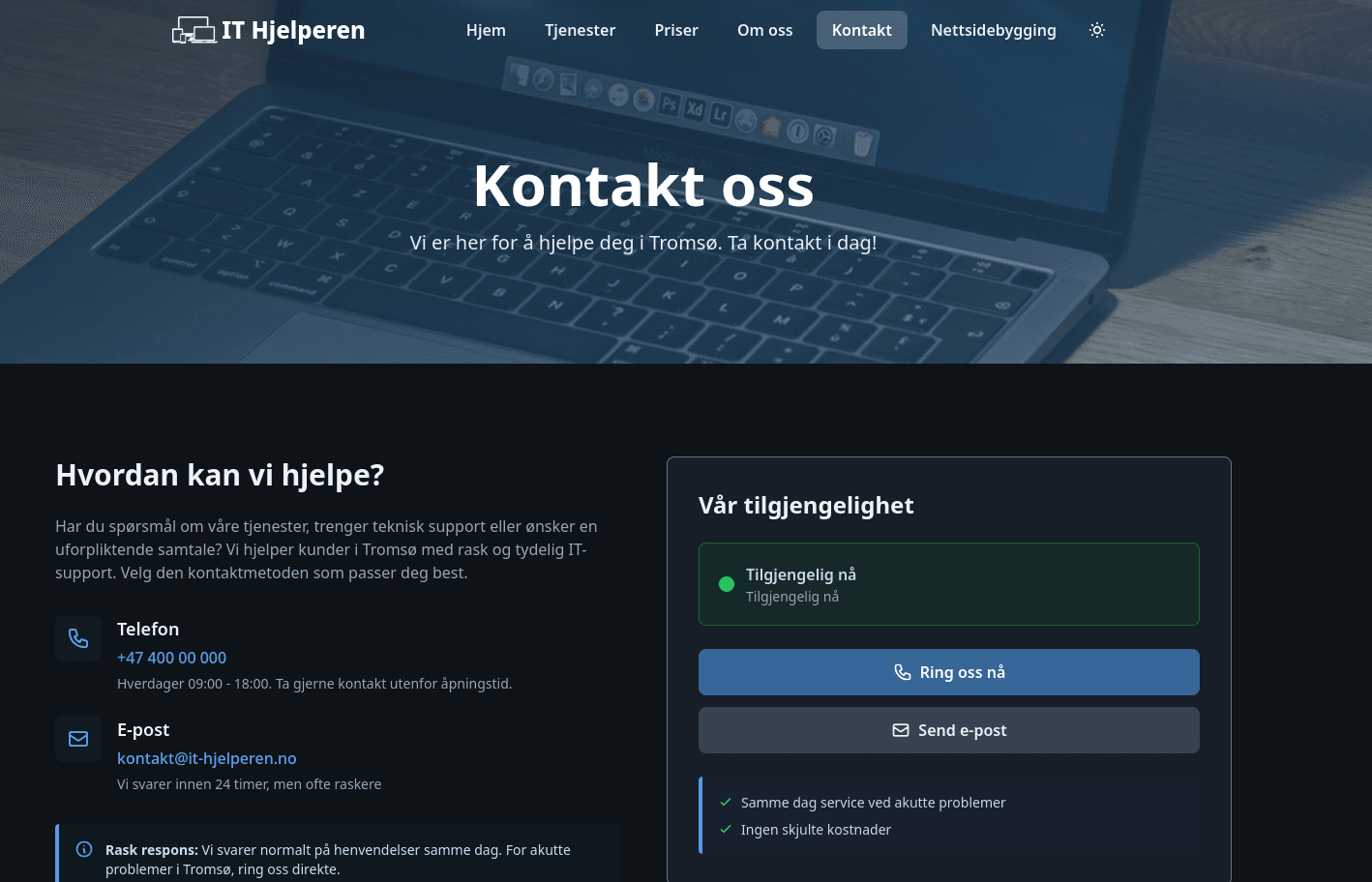 IT-Hjelperen website screenshot 3